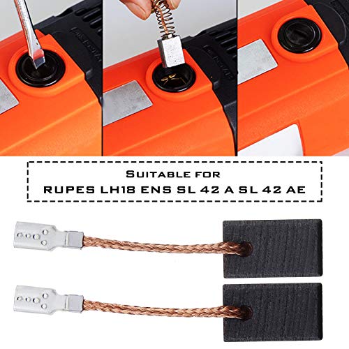 Micro Traders تجار ميكرو 2 زوج من فرش الكربون 6x8x13 مم لآلة التلميع الدوارة متوافقة مع RUPES LH 18 EN LH 18 ENS SL 42 A SL 42 AE - Image 3