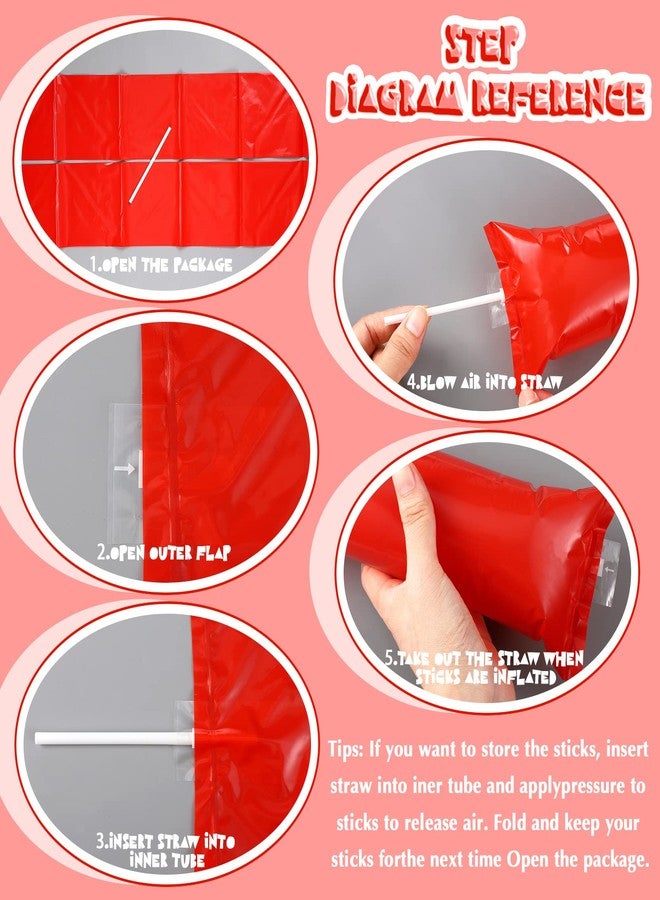 Zhanmai 120 Pcs Christmas Thunder Sticks Team Spirit Boom Sticks Bulk Thicken Cheering Plastic Inflatable Football Game Noise Makers for Sporting Events Cheerleading Stuff for Basketball Sport Team, 6 Colors - Image 5