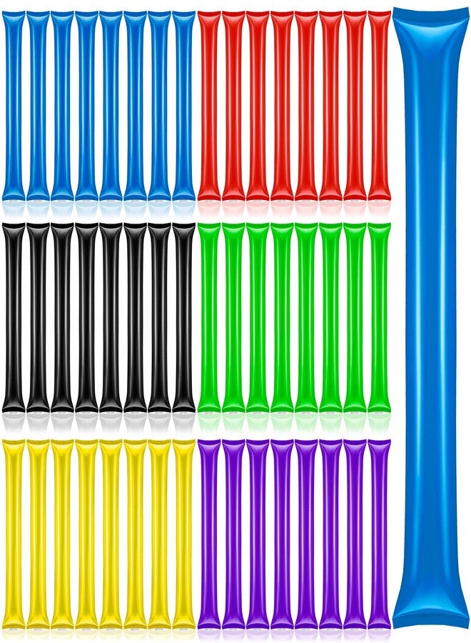 Zhanmai 120 Pcs Christmas Thunder Sticks Team Spirit Boom Sticks Bulk Thicken Cheering Plastic Inflatable Football Game Noise Makers for Sporting Events Cheerleading Stuff for Basketball Sport Team, 6 Colors - Image 1