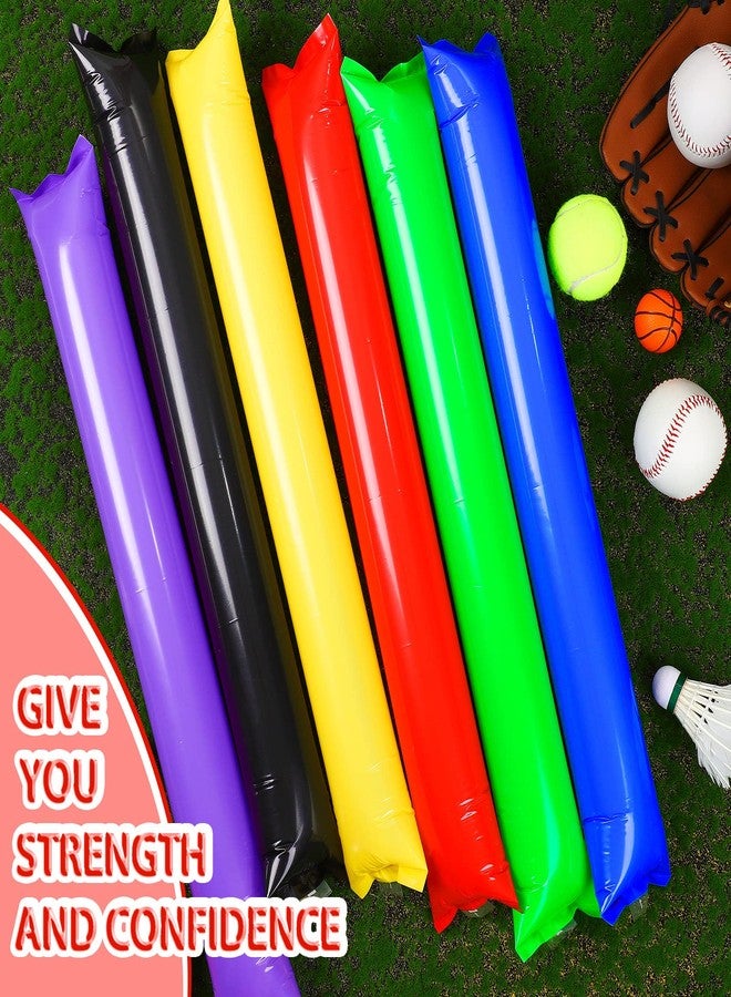 Zhanmai 120 Pcs Christmas Thunder Sticks Team Spirit Boom Sticks Bulk Thicken Cheering Plastic Inflatable Football Game Noise Makers for Sporting Events Cheerleading Stuff for Basketball Sport Team, 6 Colors - Image 4