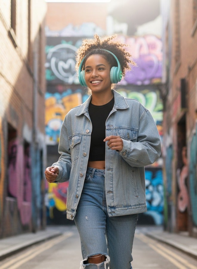 Start Stereo Wireless Over-Ear ST-A50 Headphone Headset With Mic Support Tf Card - Blue - Image 3