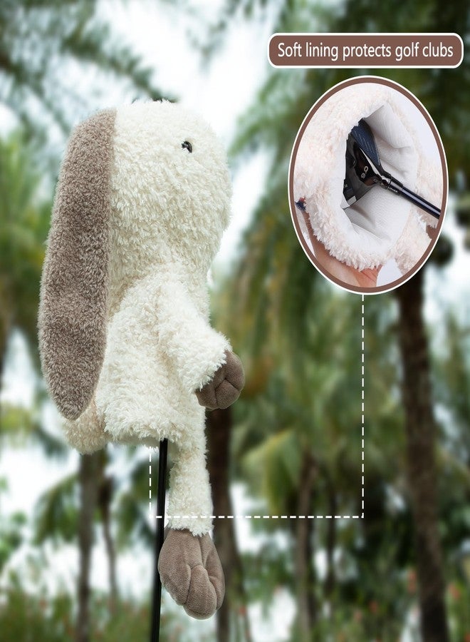 brdejc Golf Club Cover Funny Animal Driver Headcover Long-Eared Rabbit Plush Driver Head Cover for 460cc Club Golf Headcovers for Woods and Driver Protector(Long-Eared Rabbit) - Image 3