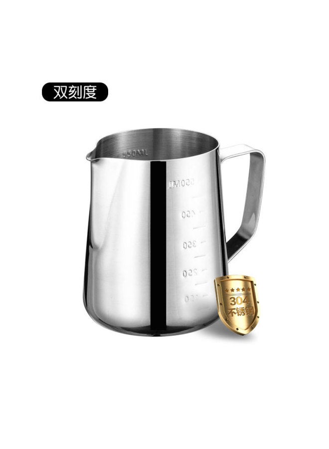 Stainless Steel Latte Art Pitcher With Scale, Coffee Latte Art Jug With Pointed Spout, Household Latte Art Tool, Milk Frothing Pitcher 350ml