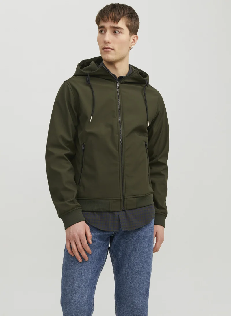 جاك اند جونز Casual Zip Through Hooded Jacket