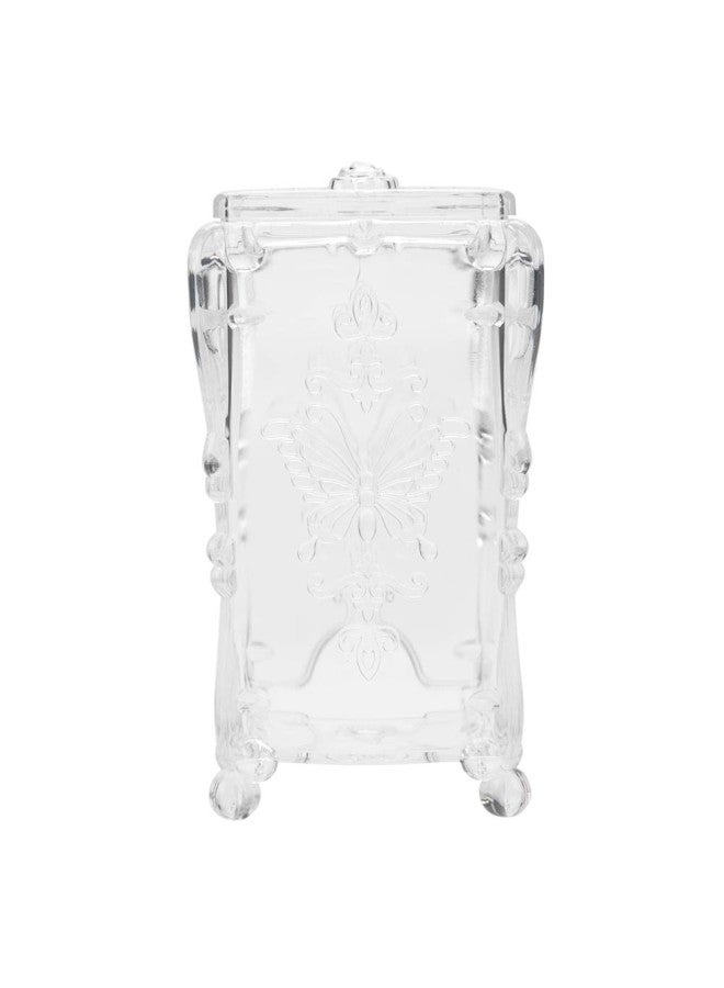 klarako 3 Colors Cosmetic Storage Box - Makeup Cotton Pad Organizer Nail Art Wipe Cotton Storage Tools with Cap,Fashion appearance,Versatile Use,Ideas Gift for Girlfriend, Women, Mom (Transparent) - Image 1