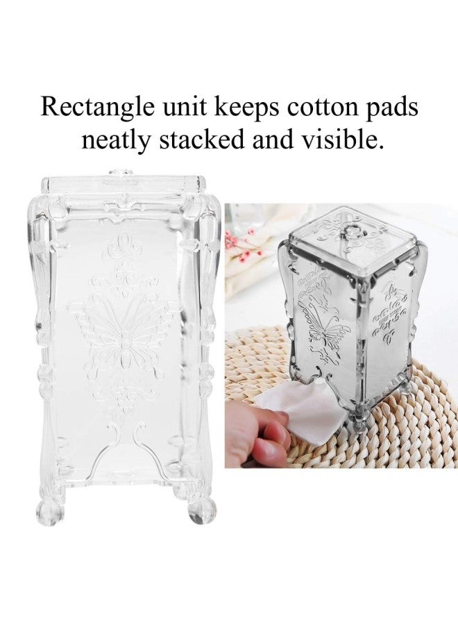 klarako 3 Colors Cosmetic Storage Box - Makeup Cotton Pad Organizer Nail Art Wipe Cotton Storage Tools with Cap,Fashion appearance,Versatile Use,Ideas Gift for Girlfriend, Women, Mom (Transparent) - Image 2