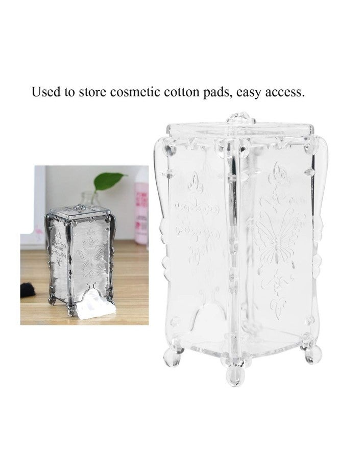 klarako 3 Colors Cosmetic Storage Box - Makeup Cotton Pad Organizer Nail Art Wipe Cotton Storage Tools with Cap,Fashion appearance,Versatile Use,Ideas Gift for Girlfriend, Women, Mom (Transparent) - Image 4