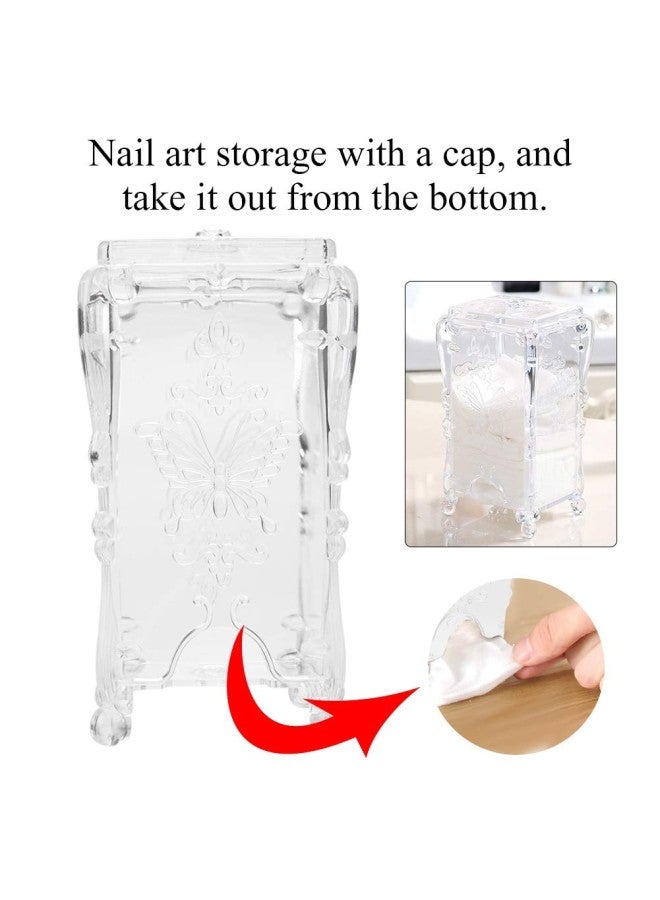 klarako 3 Colors Cosmetic Storage Box - Makeup Cotton Pad Organizer Nail Art Wipe Cotton Storage Tools with Cap,Fashion appearance,Versatile Use,Ideas Gift for Girlfriend, Women, Mom (Transparent) - Image 3