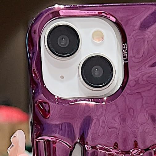 US LITE Shockproof Designer 3D Fangs Case for iPhone 15 | Metallic Chrome | Precise Cutouts | Anti-Scratch Grip | Full Camera Protection and Stylish Look - Purple - Image 3