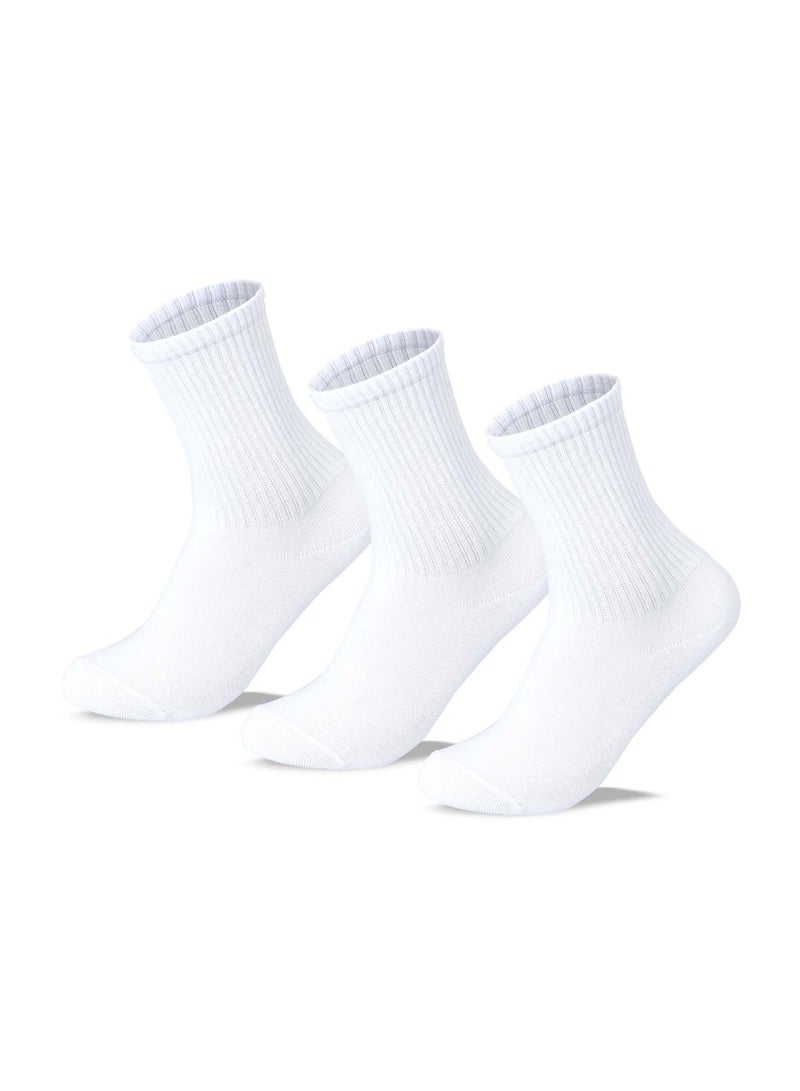 SAM SOCKS Kids Set of 3 Long School Plain Socks White size 26-29 EU - Image 1