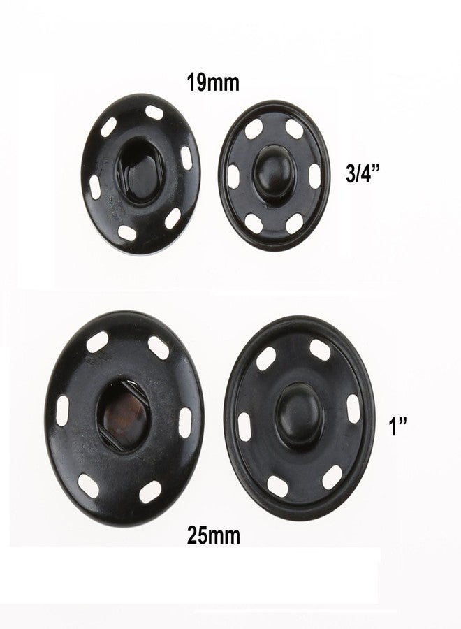 COTOWIN Sew-On Snaps,Black Press Buttons,Pack of 10,25mm - Image 4