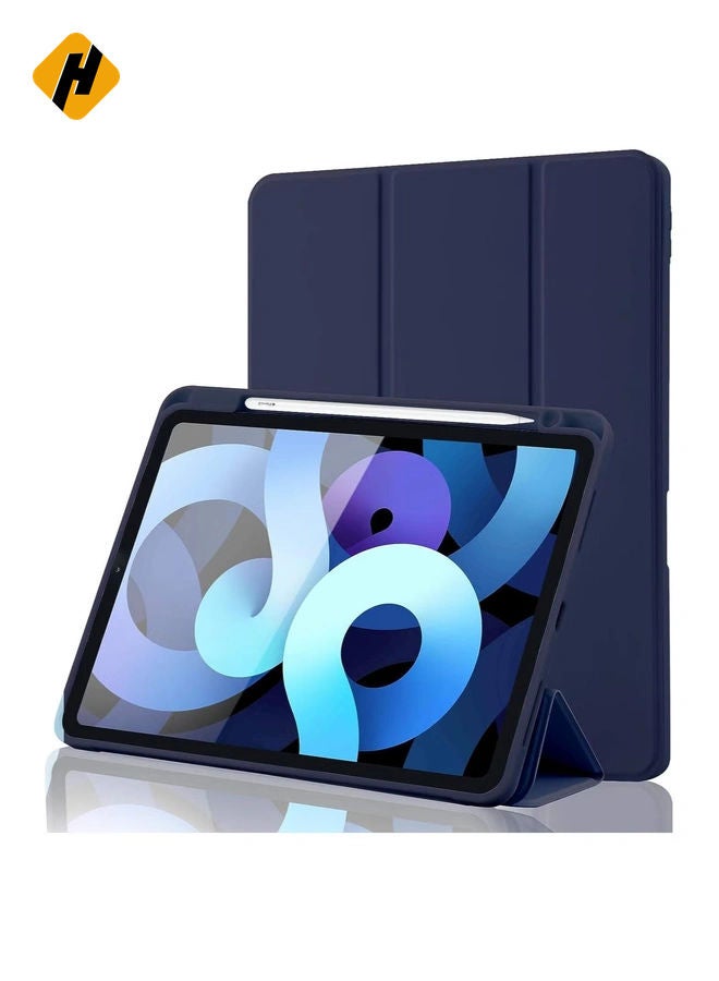 هوها Hocase for Galaxy Tab S6 Lite 10.4 Case ، Pu Leather Tri-Fold Flip Case مع ميزة إيقاظ النوم التلقائي ، غطاء خلفي TPU الناعم لـ Samsung Galaxy Tab S6 Lite 10.4 "(SM-P610/P615) 2020-Royal Purple Flowers - Image 1