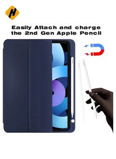 هوها Hocase for Galaxy Tab S6 Lite 10.4 Case ، Pu Leather Tri-Fold Flip Case مع ميزة إيقاظ النوم التلقائي ، غطاء خلفي TPU الناعم لـ Samsung Galaxy Tab S6 Lite 10.4 "(SM-P610/P615) 2020-Royal Purple Flowers  - Image 3