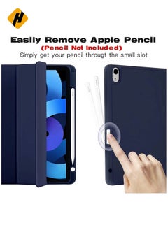 هوها Hocase for Galaxy Tab S6 Lite 10.4 Case ، Pu Leather Tri-Fold Flip Case مع ميزة إيقاظ النوم التلقائي ، غطاء خلفي TPU الناعم لـ Samsung Galaxy Tab S6 Lite 10.4 "(SM-P610/P615) 2020-Royal Purple Flowers  - Image 2