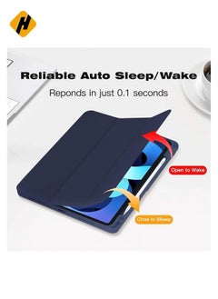 هوها Hocase for Galaxy Tab S6 Lite 10.4 Case ، Pu Leather Tri-Fold Flip Case مع ميزة إيقاظ النوم التلقائي ، غطاء خلفي TPU الناعم لـ Samsung Galaxy Tab S6 Lite 10.4 "(SM-P610/P615) 2020-Royal Purple Flowers  - Image 4