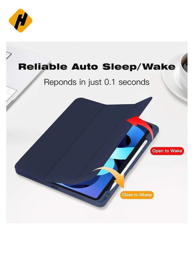 هوها Hocase for Galaxy Tab S6 Lite 10.4 Case ، Pu Leather Tri-Fold Flip Case مع ميزة إيقاظ النوم التلقائي ، غطاء خلفي TPU الناعم لـ Samsung Galaxy Tab S6 Lite 10.4 "(SM-P610/P615) 2020-Royal Purple Flowers - Image 4