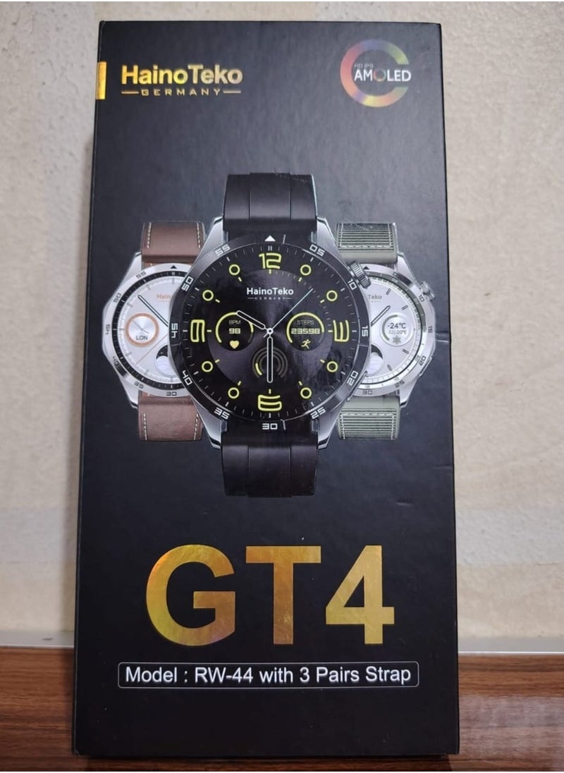 هينو تيكو - ساعة Haino Teko GT4 الذكية بموديل RW-44 هي الاختيار الأمثل لمن يبحث عن الأناقة، الأداء العملي، والتكنولوجيا المتقدمة في جهاز واحد. مصممة بجودة ألمانية فائقة مع شاشة AMOLED عالية الدقة لضمان وضوح مثالي وسهولة في الاستخدام حتى في ضوء الشمس المباشر سيلفر - Image 1