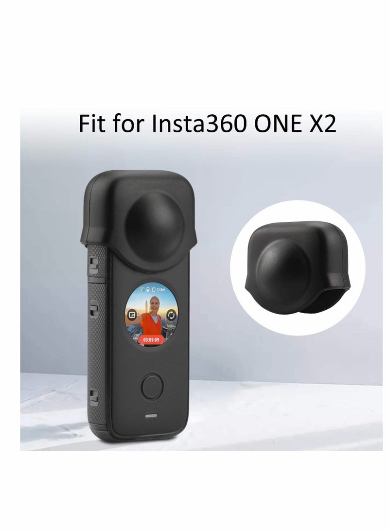 Durable Silicone Lens Cap for Insta360 ONE X2 - Detachable, Antislip, Dropproof & Scratchproof Protection (Black) - Image 5