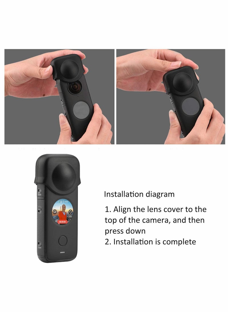 Durable Silicone Lens Cap for Insta360 ONE X2 - Detachable, Antislip, Dropproof & Scratchproof Protection (Black) - Image 2
