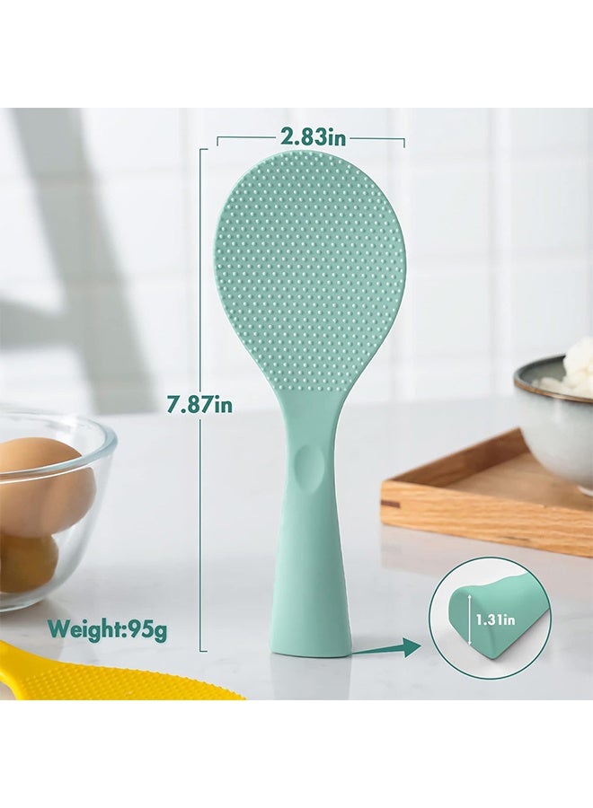 HY Silicone Standing Rice Spatula with Non-Stick Paddle, Heat Resistant Rice Cooker Spoon, Serving Spoon for Grains (Green) - Image 4