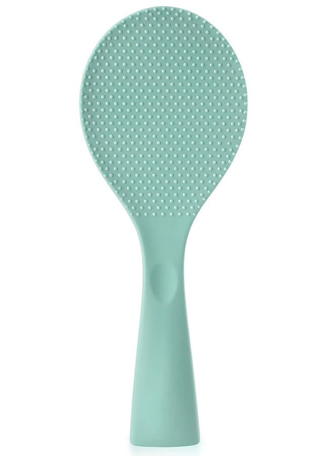HY Silicone Standing Rice Spatula with Non-Stick Paddle, Heat Resistant Rice Cooker Spoon, Serving Spoon for Grains (Green) - Image 1
