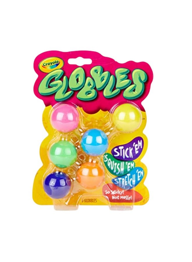 Crayola Globbles Fidget Toy (6ct), Sticky Stress Ball for Adults & Kids, Calming Sensory Toys for Stress Relief, Squish Gift - Image 1