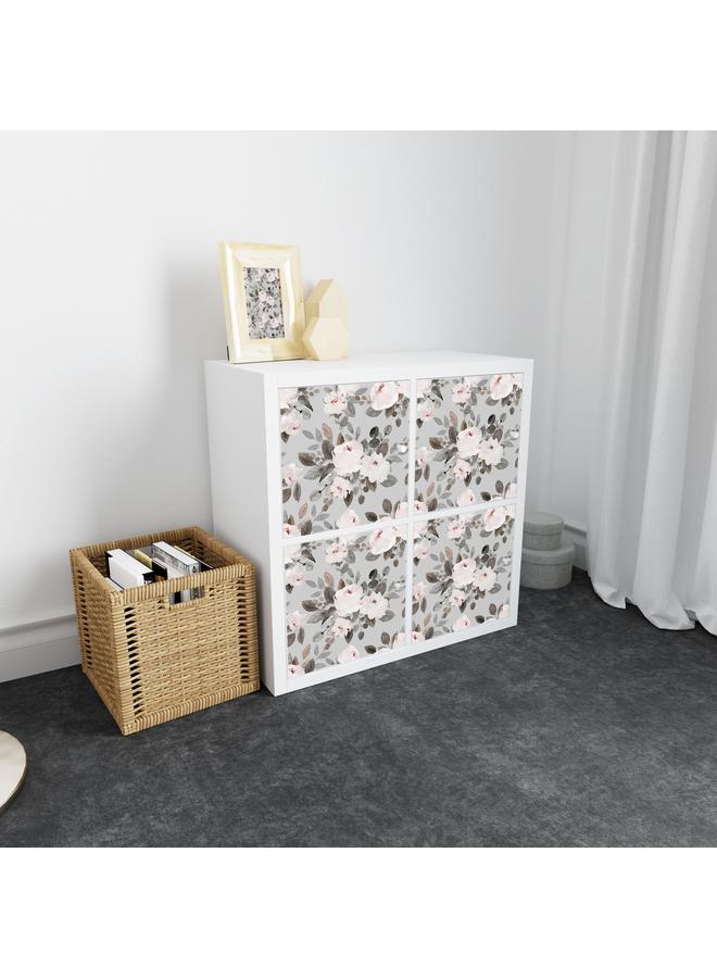 الأزرق جي دبليو الورود المائية القديمة ، الزهور الوردية ، يتم تقشيرها أو لصقها على ورق الحائط ، ملصقات جدارية للنباتات المقاومة للماء قابلة للإزالة - Image 3