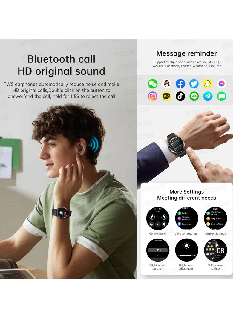 AROAQ X10 Headphone Smart Watch Men 2 in 1 Bluetooth Call Heart Rate Blood Pressure Monitoring Sports Smartwatch  - Image 2