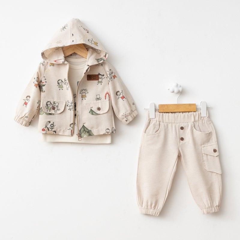 FOR MY BABY Baby Fou Tent Printed Coat Set - Image 1
