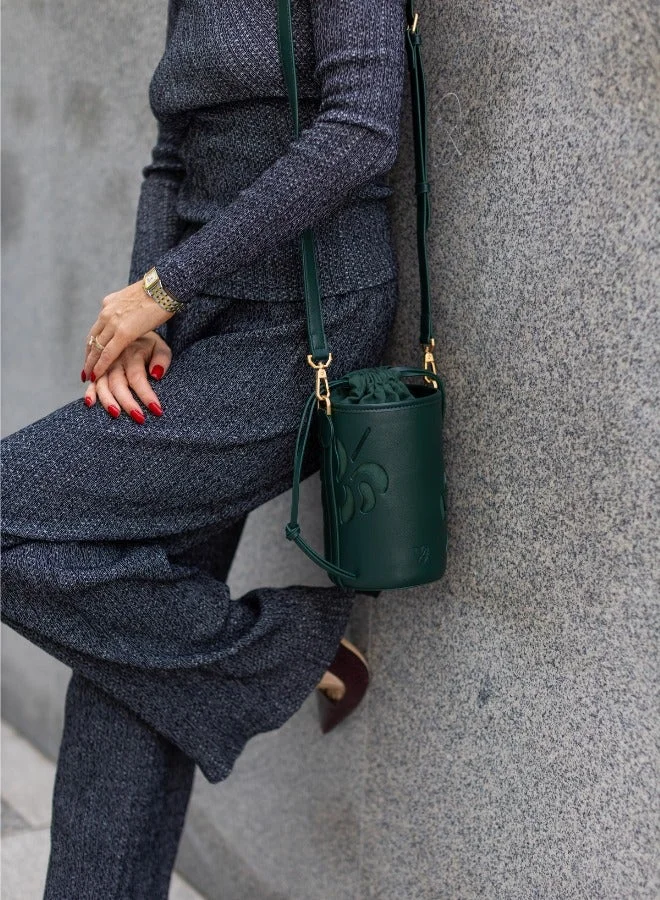 Veganologie Bucket Bag in Green Made From 2 Bamboo Stems