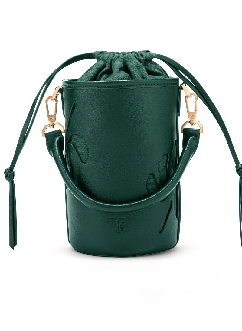 Veganologie Bucket Bag in Green Made From 2 Bamboo Stems