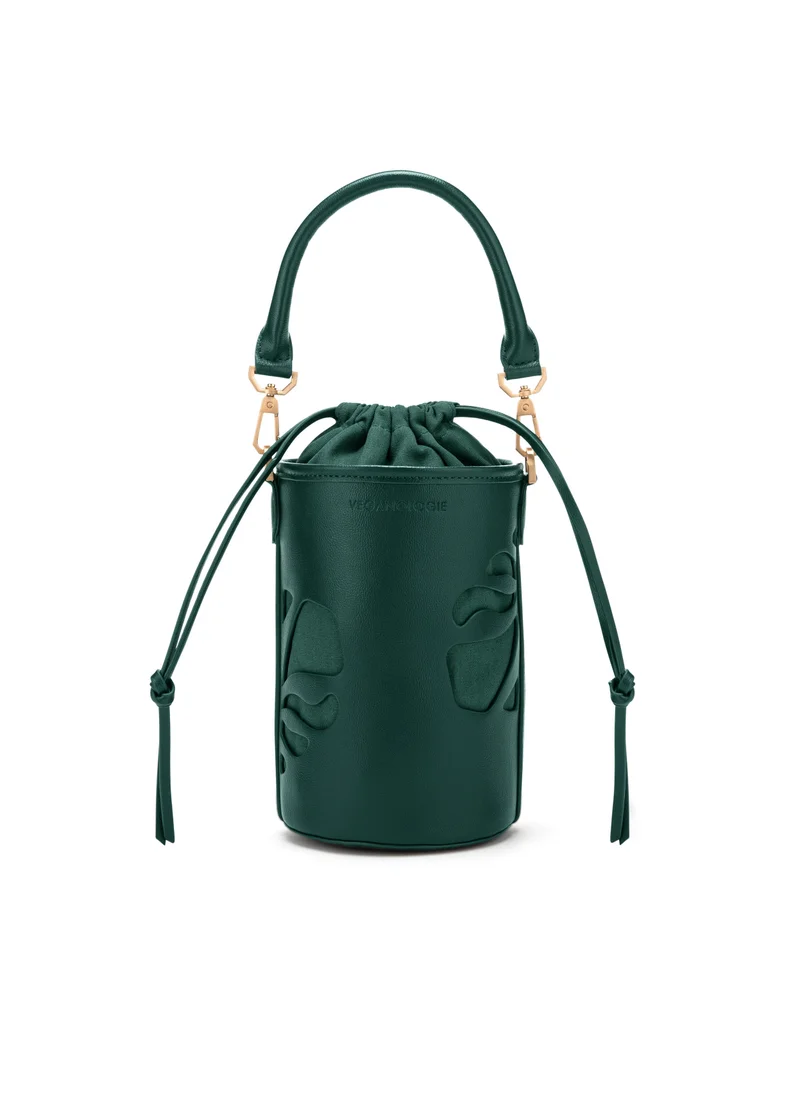 فيجانولوجي Bucket Bag in Green Made From 2 Bamboo Stems