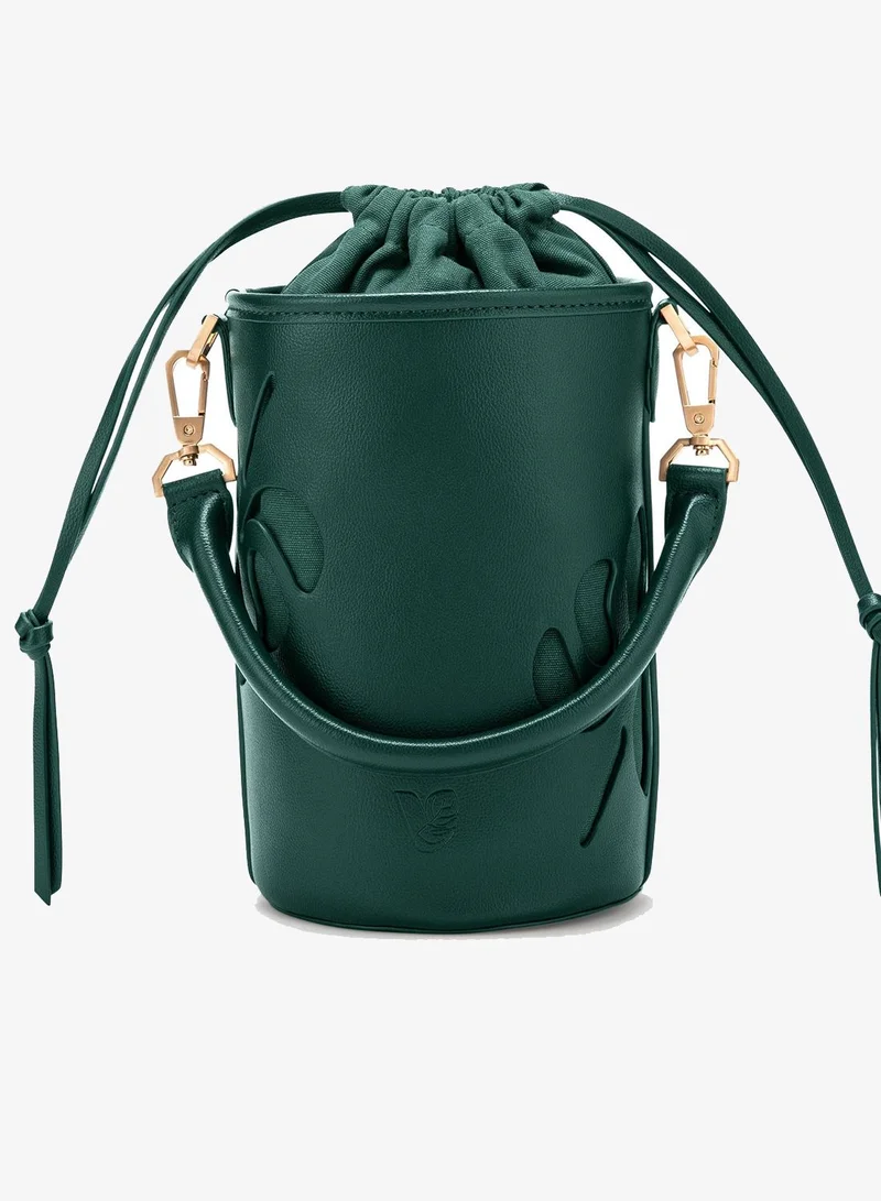 Veganologie  Bucket Bag in Green Made From 2 Bamboo Stems for Women | Best Price UAE