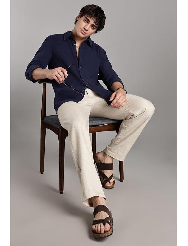 fyltr قميص الرجال بلون قطني 100٪ بلون موحد - بأكمام كاملة | القمصان الكاجوال للرجال | قمصان للمكتب | مريحة وناعمة - Image 2