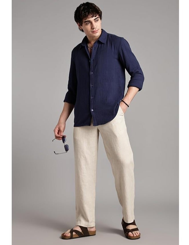 fyltr قميص الرجال بلون قطني 100٪ بلون موحد - بأكمام كاملة | القمصان الكاجوال للرجال | قمصان للمكتب | مريحة وناعمة - Image 5