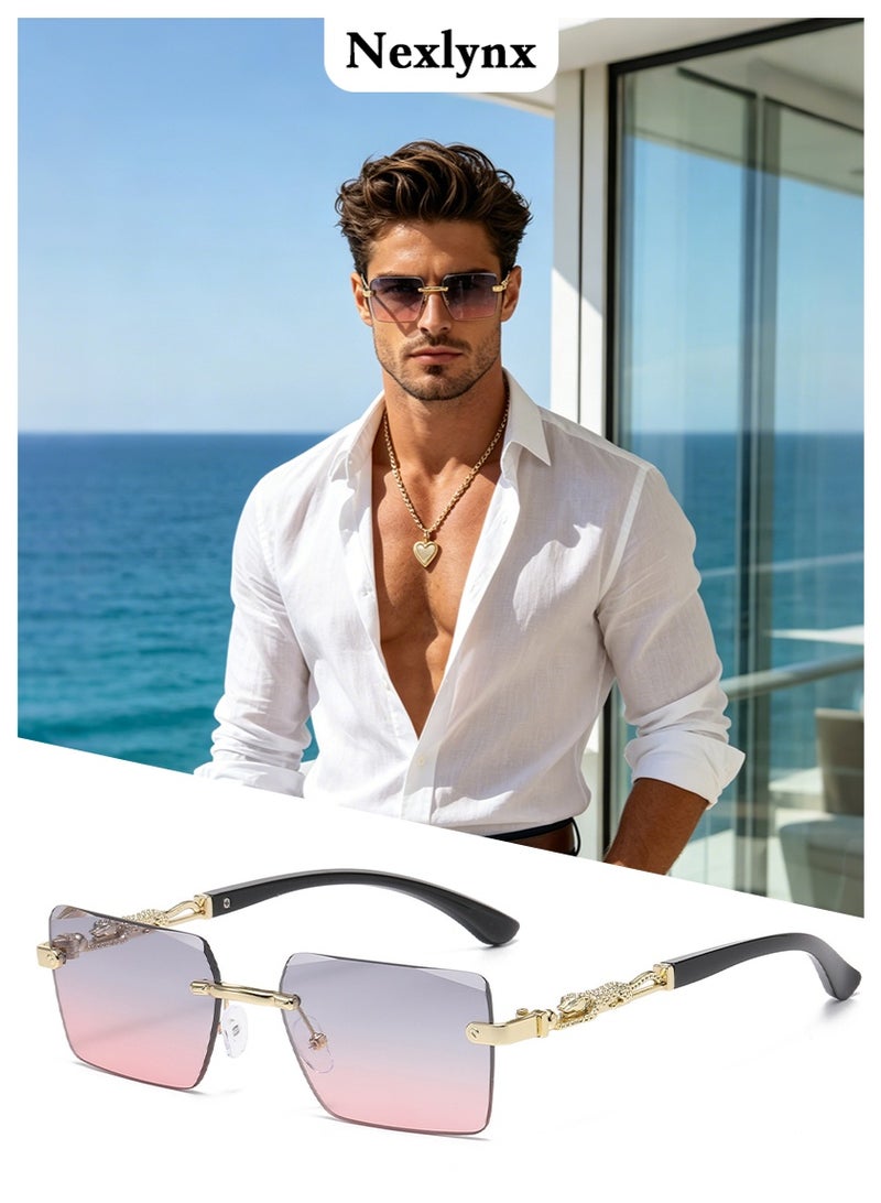 Nexlynx New Rimless Fashion Trend Sunglasses Personalized Sunglasses UV Protection Unisex - Image 1