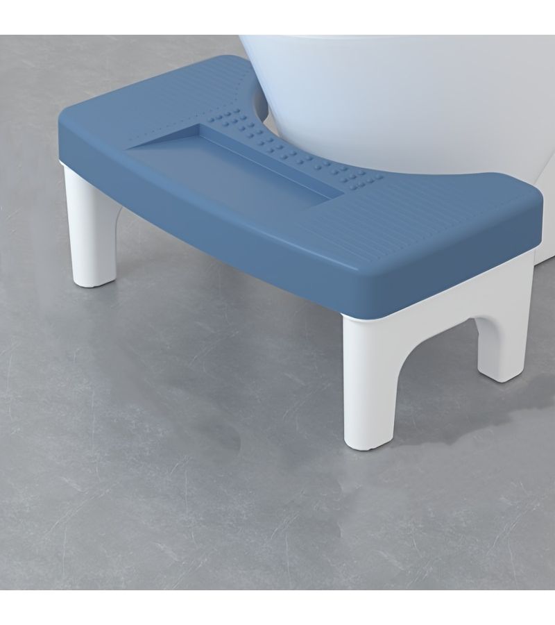 White Heavy Duty Toilet Stool With Extra Wide Base Ergonomic Footrest Non Slip Surface - Image 4