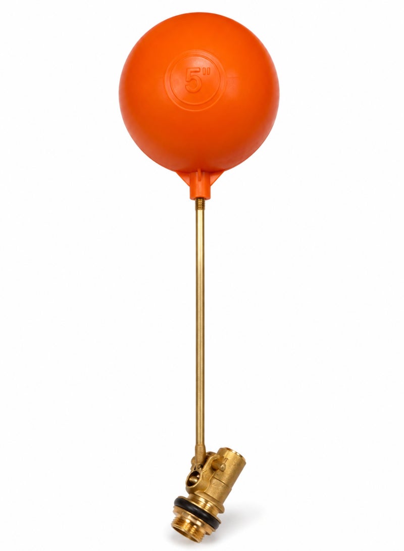 3/4 Inch Heavy Duty Float Valve with 5 Inch Ball, Automatic Water Level Control Valve, Brass & Polyethylene Float Valve for Water Tanks, Overhead Tanks, Sumps & Pools - Image 5