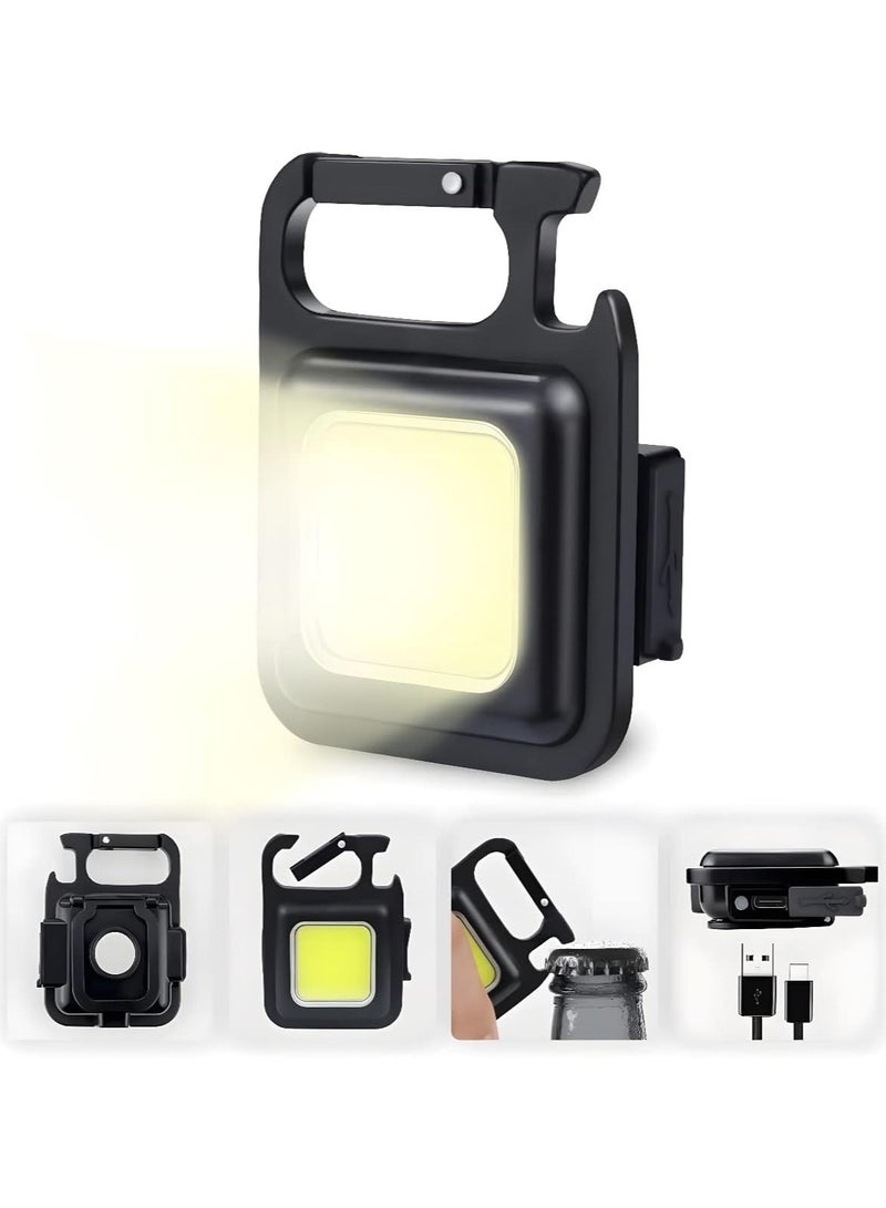 Keychain Flashlight 500mAh LED Rechargeable Torch Mini Torch 1000 Lumens 4 Light Modes Portable Outdoor Work Light for Daily Use  - Image 1