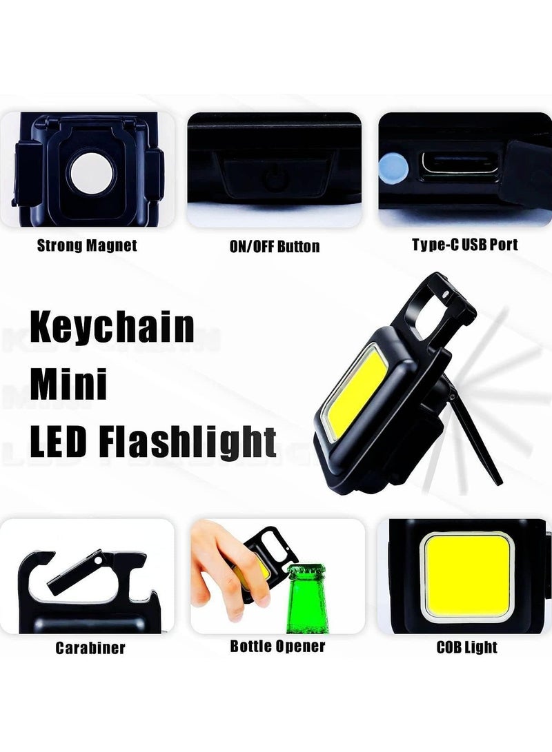 Keychain Flashlight 500mAh LED Rechargeable Torch Mini Torch 1000 Lumens 4 Light Modes Portable Outdoor Work Light for Daily Use  - Image 4