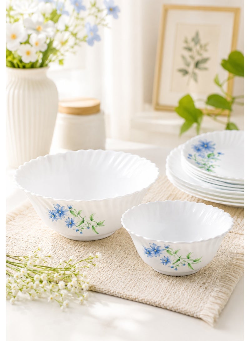 Laopala Classique Collection 44 Pcs Opalware Dinner Set White Dinnerware Set with Plates Bowls Cup & Saucer Serving Bowl Platter Spoon Elegant Tableware Set - Image 5