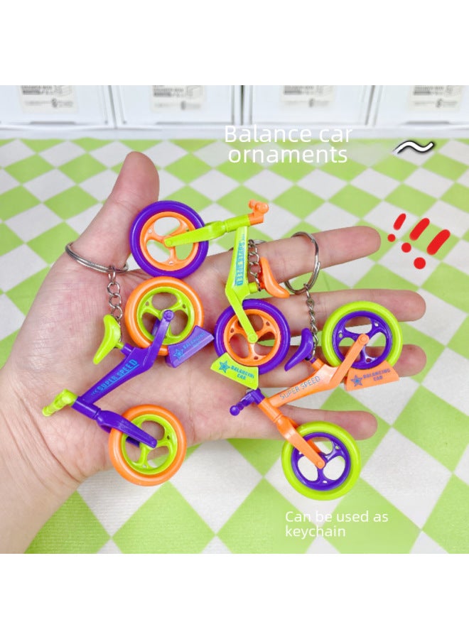 Self-assembled Toy Mini Bicycle Boutique Key Chain Balance Car Ornaments Small Gift Stall Boutique Wholesale-Color:Large Radish Bicycle ]  - Image 2