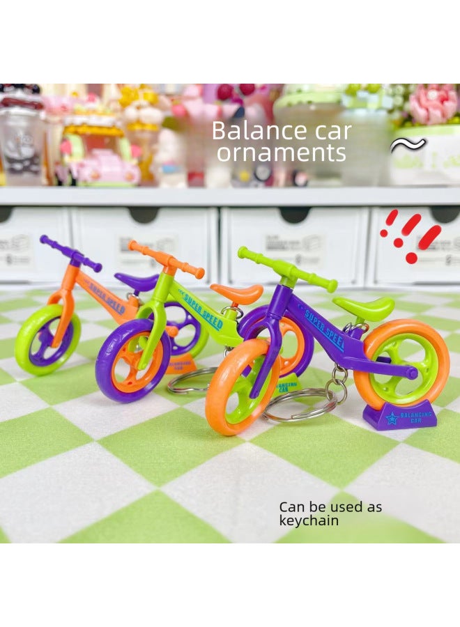 Self-assembled Toy Mini Bicycle Boutique Key Chain Balance Car Ornaments Small Gift Stall Boutique Wholesale-Color:Large Radish Bicycle ]  - Image 3