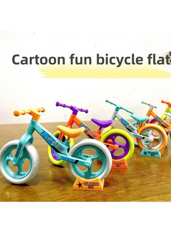 Self-assembled Toy Mini Bicycle Boutique Key Chain Balance Car Ornaments Small Gift Stall Boutique Wholesale-Color:Large Radish Bicycle ]  - Image 1