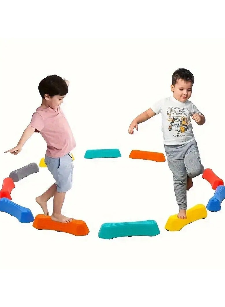 LIXADA 6pcs Kids Balance Stepping Stones Set, Multicolor Plastic Balance Blocks, for Coordination, Gross Motor Skills Development, with Indoor/Outdoor Fitness Obstacle Course for Children Ages 3-12 (Random color) - Image 1