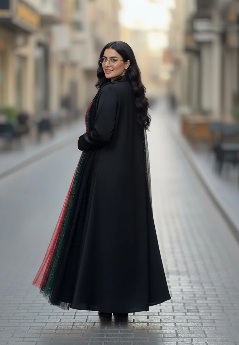 NUKHBAA  The Pleated Sparkle UAE National Day Abaya for Women | Best Price UAE
