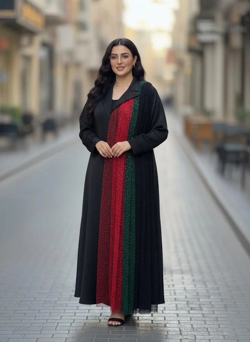 The Pleated Sparkle UAE National Day Abaya