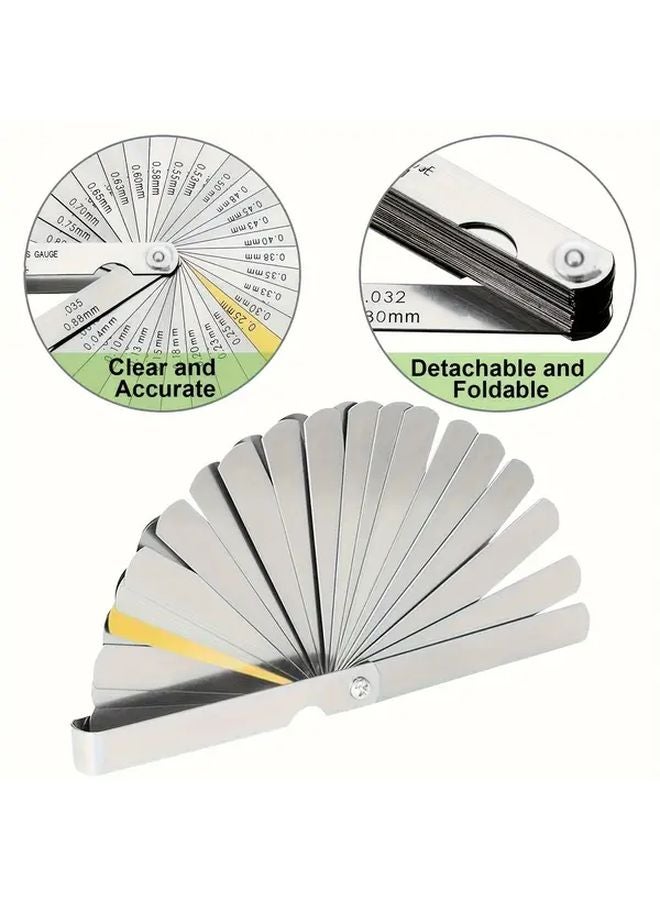 مقياس فجوة الرأس المنحني 32 شفرة، أداة قياس سمك الفجوة المتري لصمام الدراجة النارية - Image 4