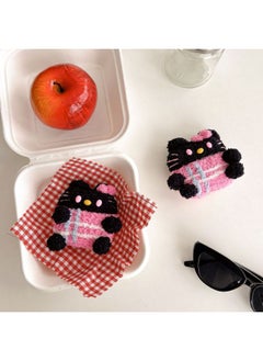 Airpods 4 Headphone Protective Case Cartoon Plush Doll For Apple1/2/3 Gen Pro Wireless Bluetooth Soft-Color:Plush Soft Shell-black Pink Kt-Model:Airpods 1/2 Generation (protective Cover)