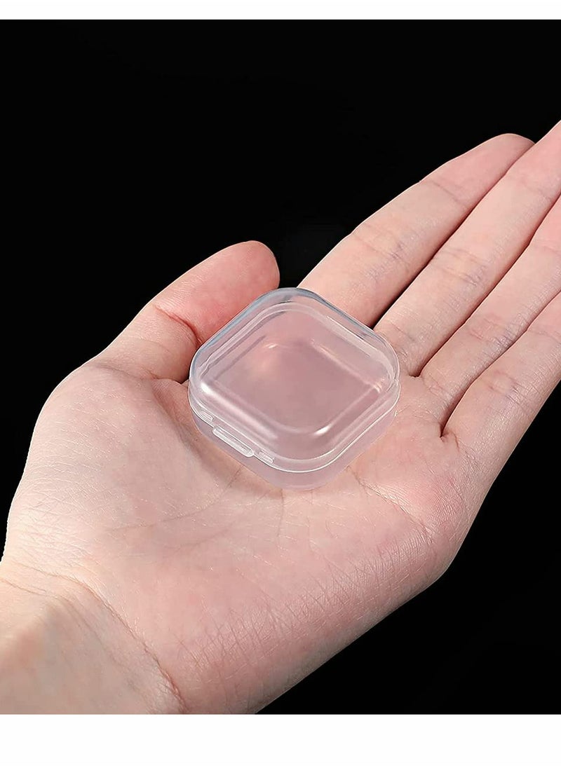 KASTWAVE 6 Pieces Mini Plastic Clear Beads Storage Containers Box for Collecting Small Items, Beads, Jewelry, Business Cards, Game Pieces, Crafts and Other Craft Projects (1.37 x 1.37 x 0.7 Inch)  - Image 3